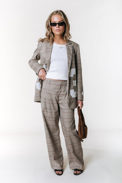 Isa Mid Rise Pleated Pants | Medium brown