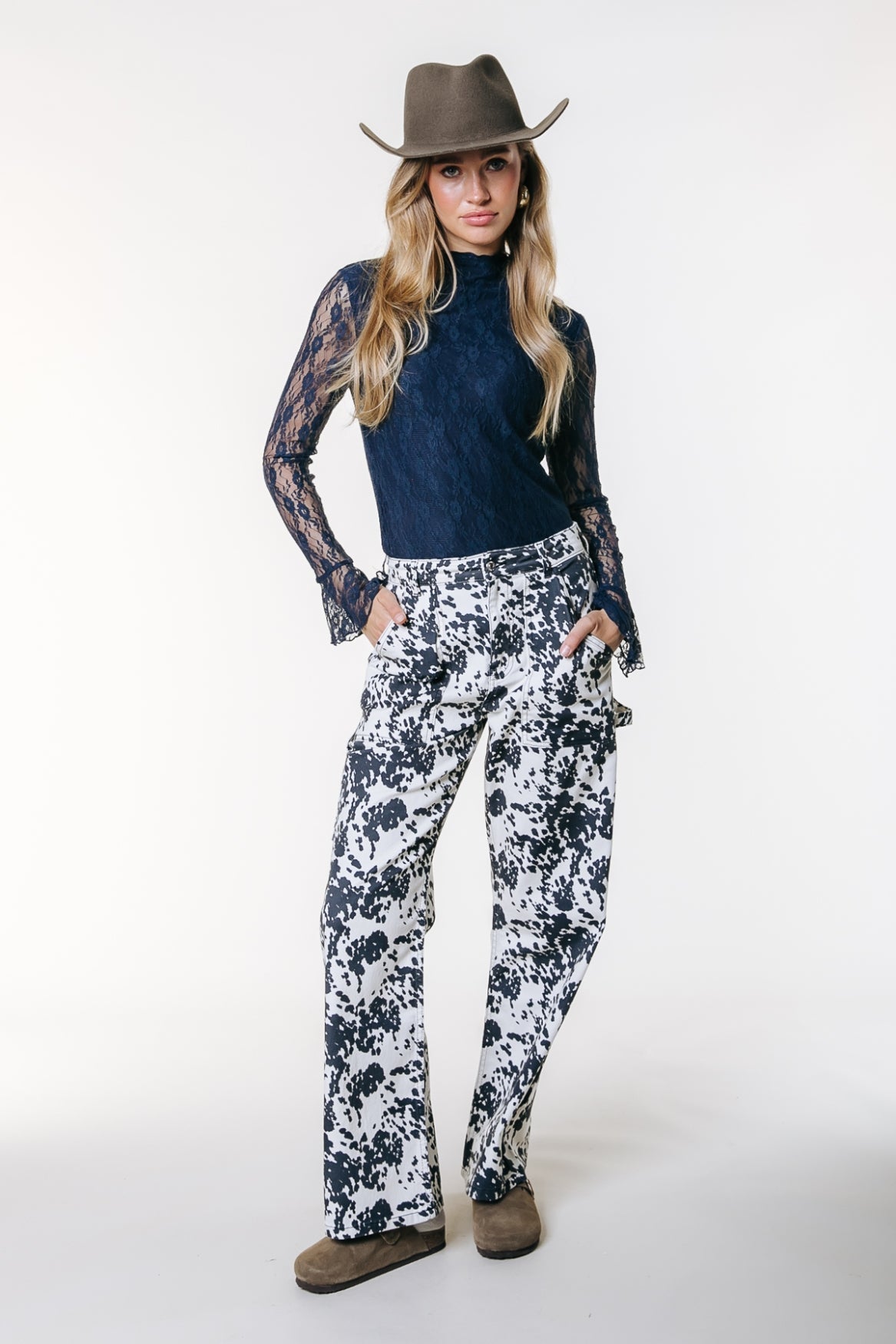 Tinsley Cow Denim Worker Pants | Beige