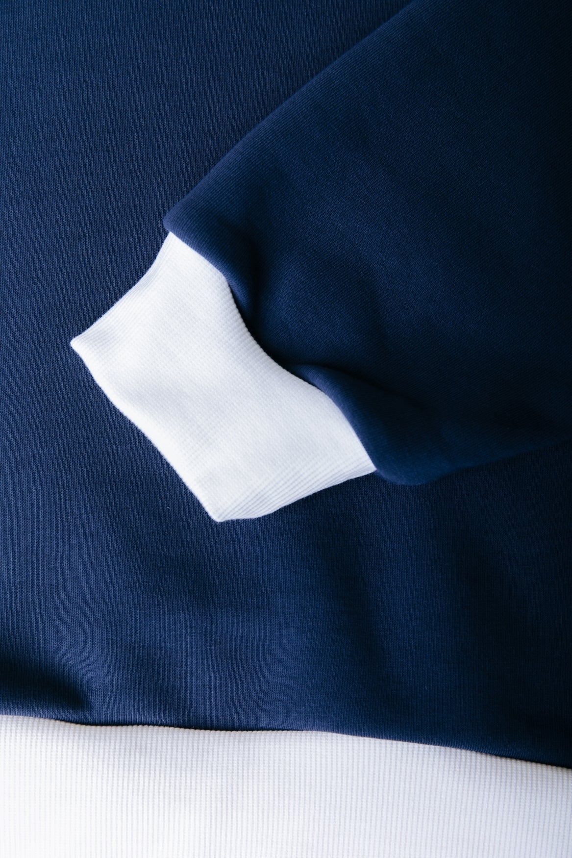 Logo Contrast Rib Sweat | Navy