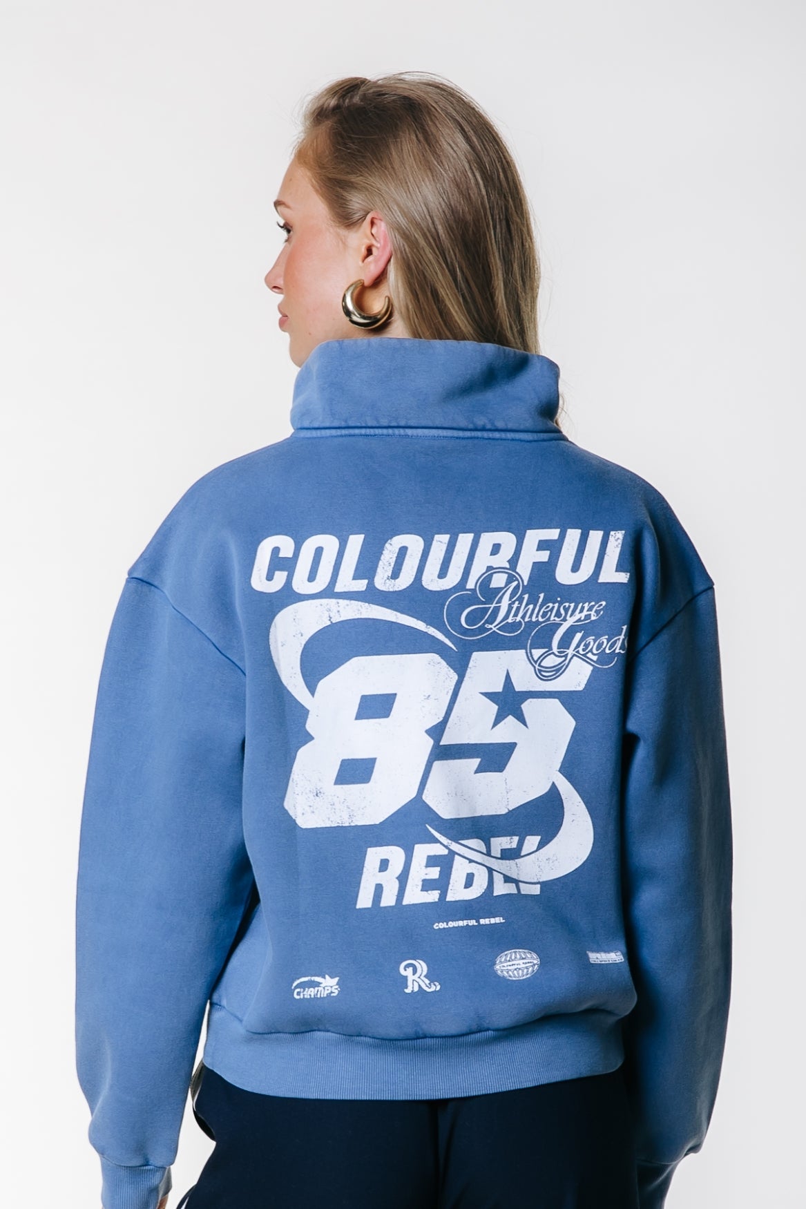 Washed Zip Sweater 85 – Medium Blauw