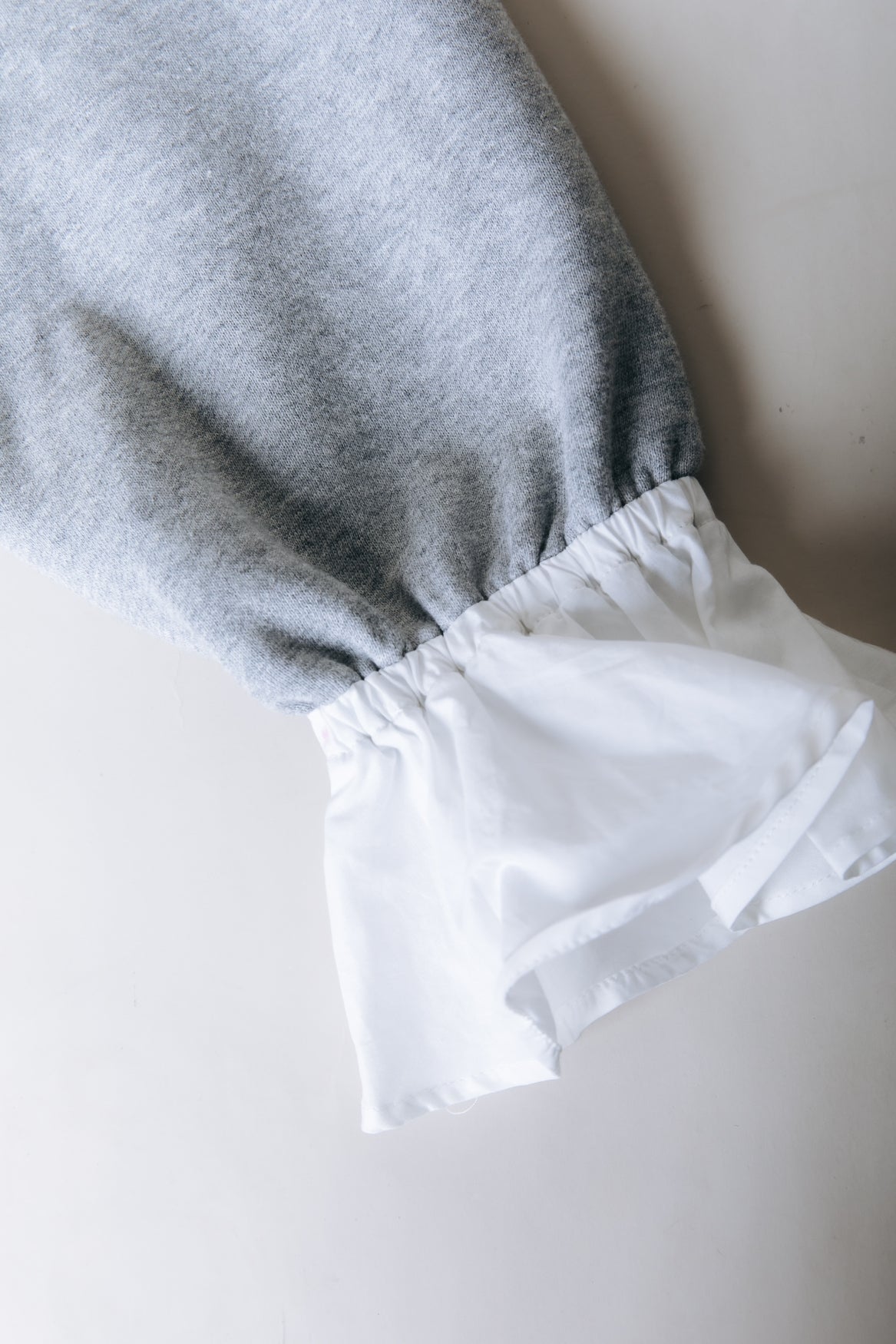 Poplin Cuff Sweat | Light grey melange