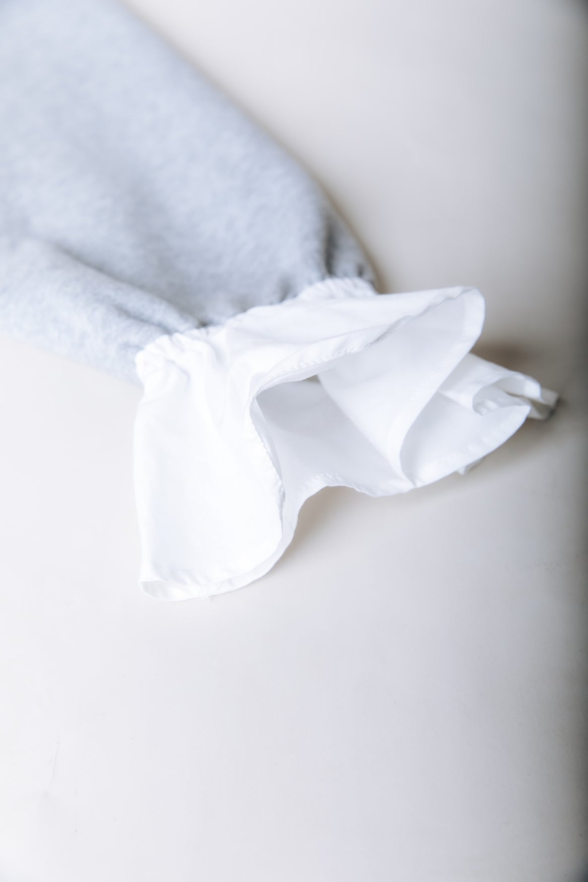 Poplin Cuff Sweat | Light grey melange