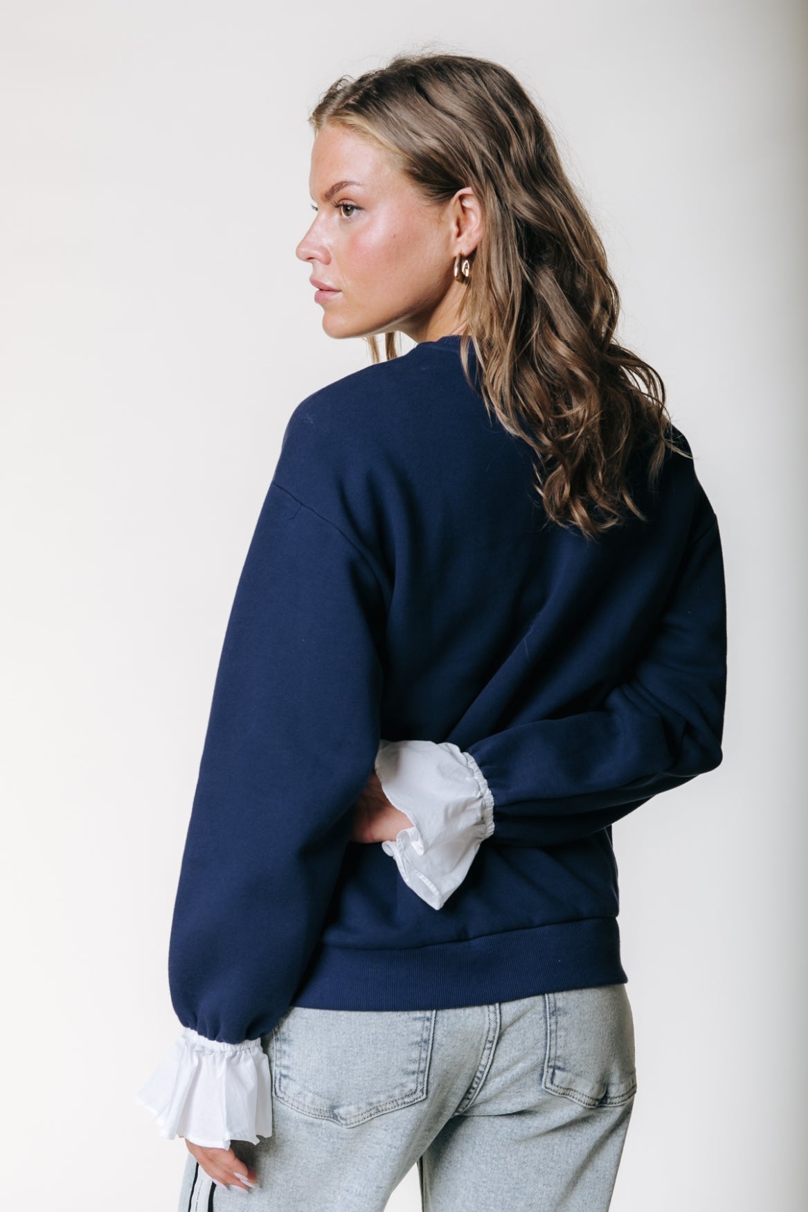 Poplin Cuff Sweat | Navy