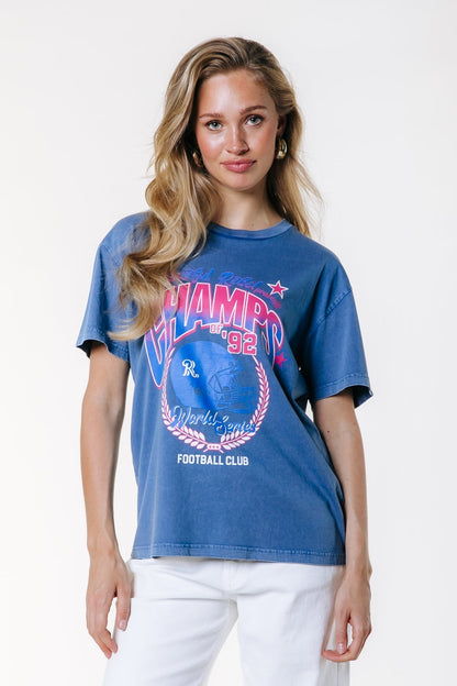 Basic Washed T-shirt 92 – Medium Blauw