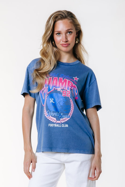Basic Washed T-shirt 92 – Medium Blauw