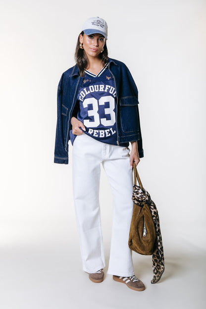 Tayla 33 Football T-shirt | Deep blue