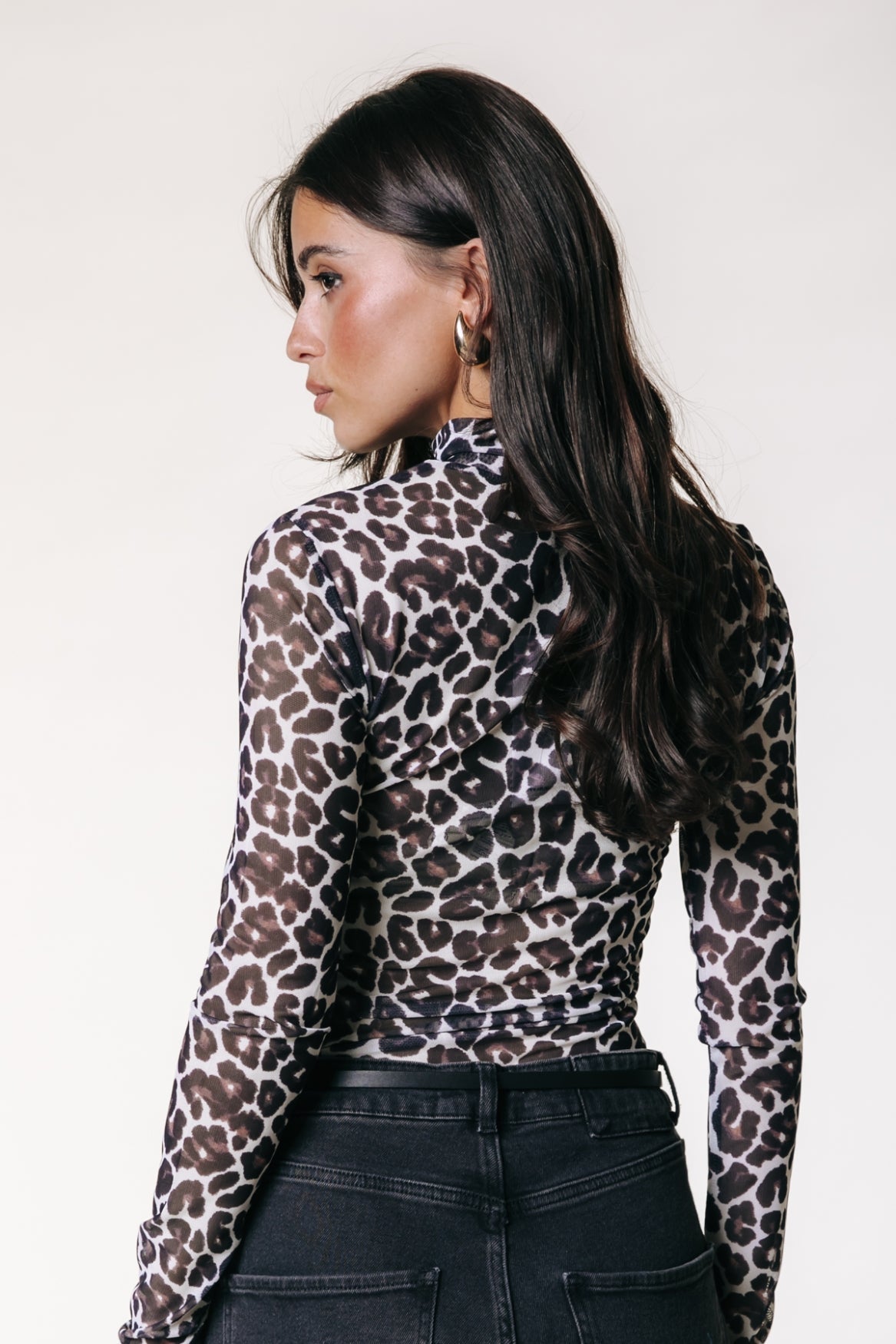 Neyo Leopard Mesh Top | Brown