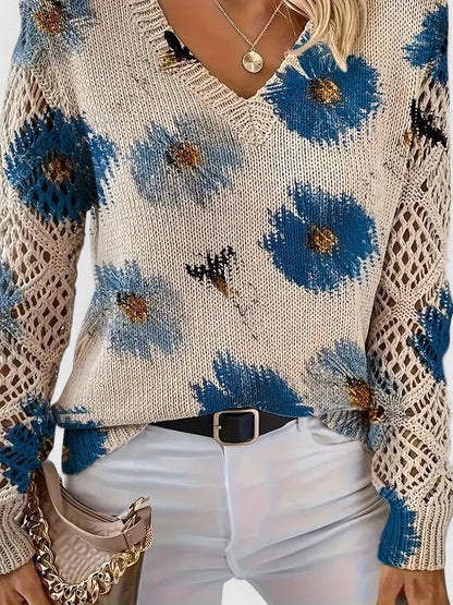 Elegante Bloemenprint Trui