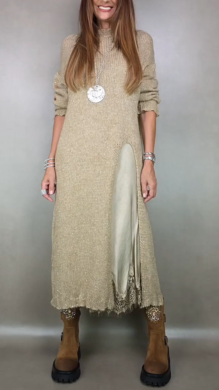 Ameline | Complete stijlvolle outfit  (Lange trui + jurk)