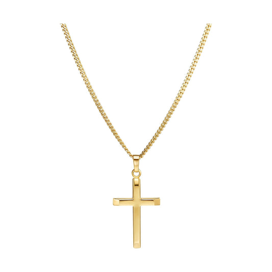 KRUIS FACETGESLEPEN COLLIER 333 GOUD