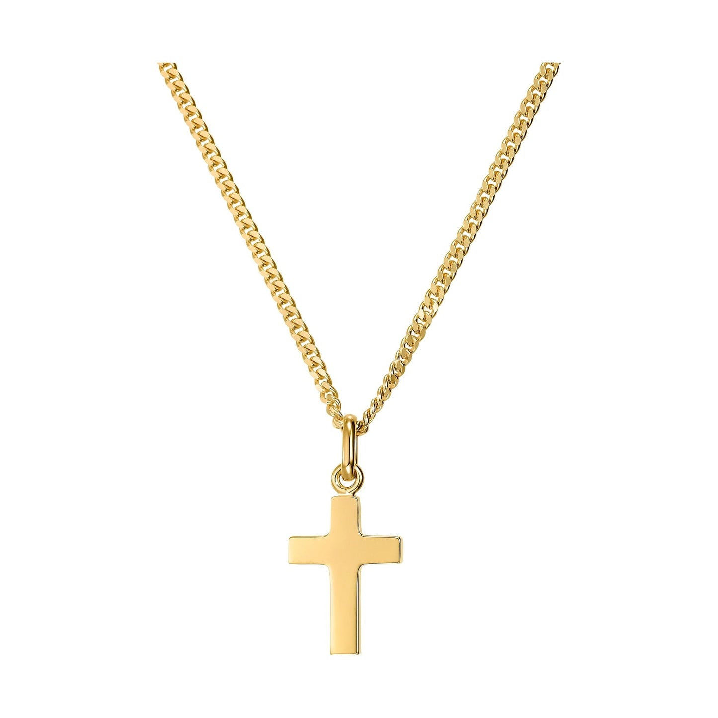 KRUIS KETTING 925 ZILVER 18 KARAAT VERGULD