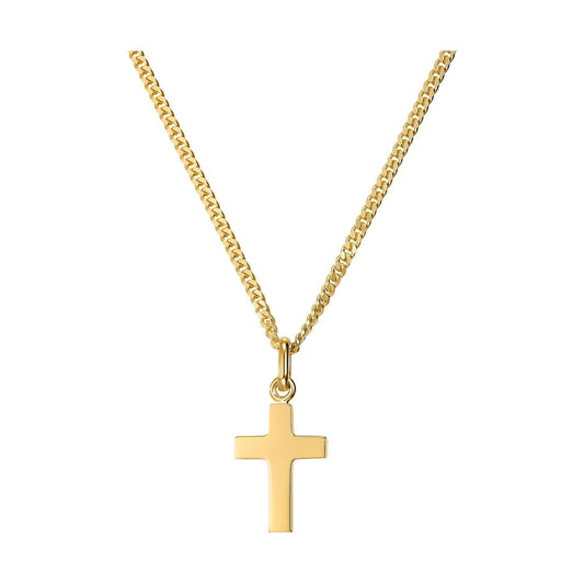 KRUIS KETTING 925 ZILVER 18 KARAAT VERGULD