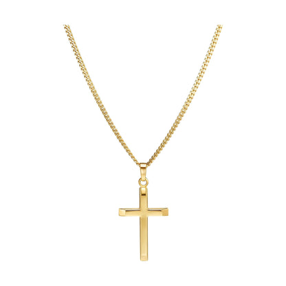 KRUIS KETTING 925 ZILVER 18 KARAAT VERGULD