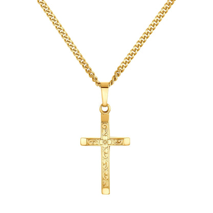 KRUIS KETTING 925 ZILVER 18 KARAAT VERGULD