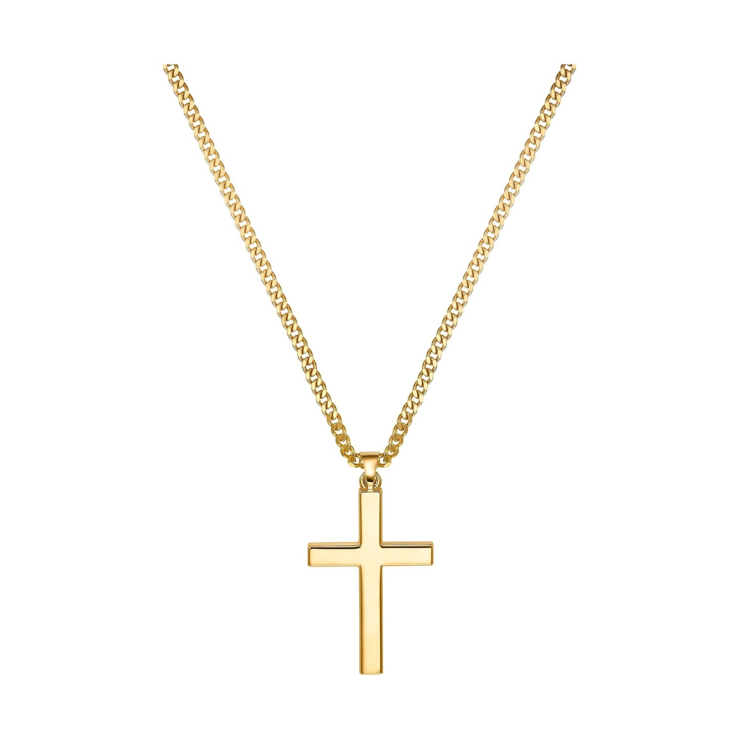 KRUIS KETTING 925 ZILVER 18 KARAAT VERGULD