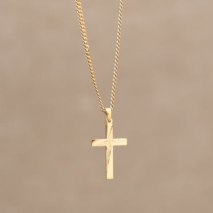 KRUIS KETTING 925 ZILVER 18 KARAAT VERGULD