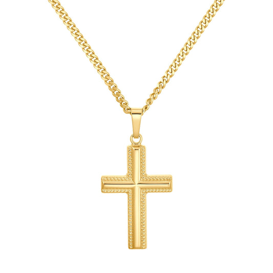 KRUIS KETTING 925 ZILVER 18 KARAAT VERGULD