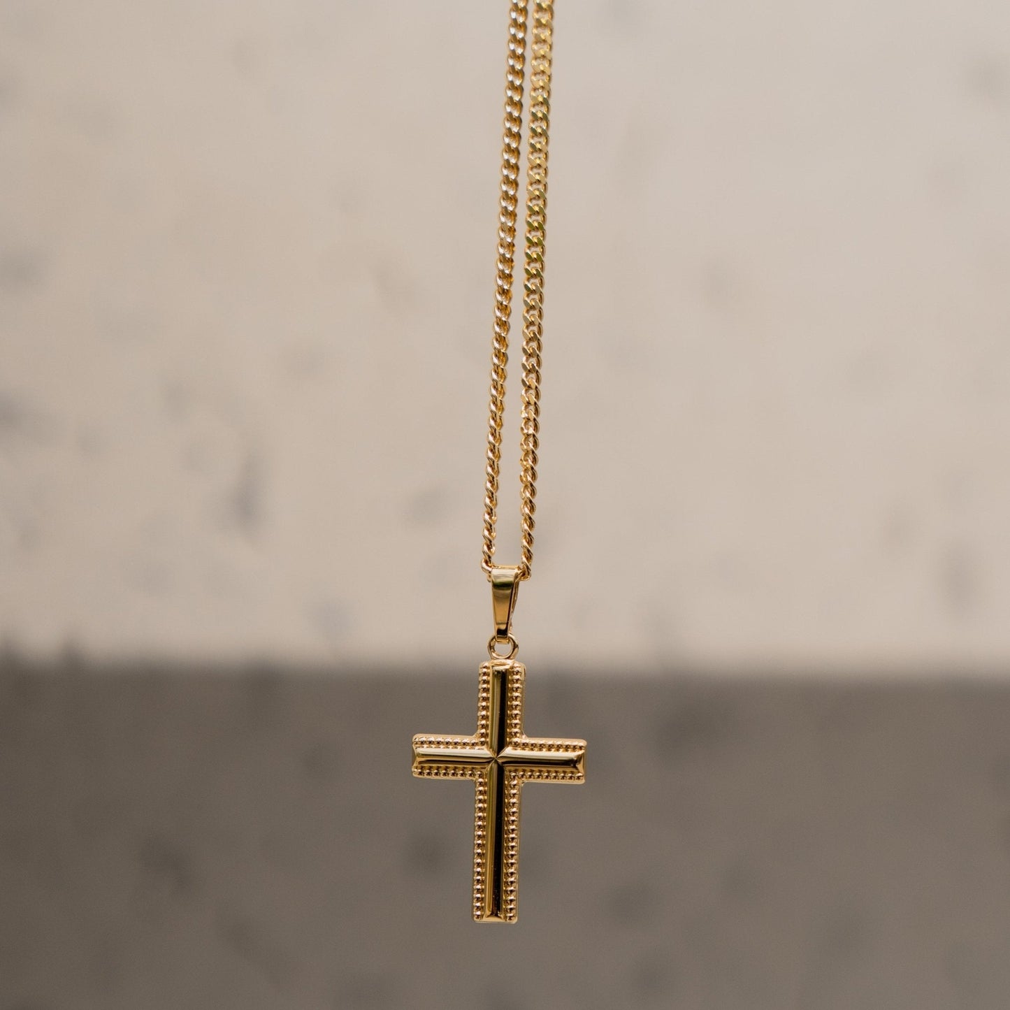 KRUIS KETTING 925 ZILVER 18 KARAAT VERGULD
