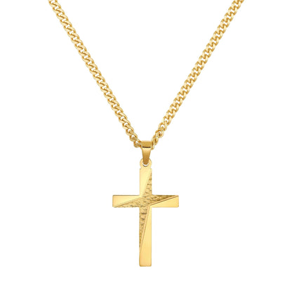 KRUIS KETTING 925 ZILVER 18 KARAAT VERGULD