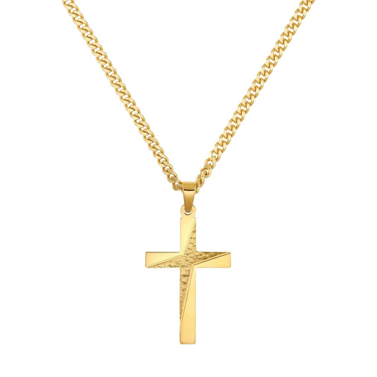 KRUIS KETTING 925 ZILVER 18 KARAAT VERGULD