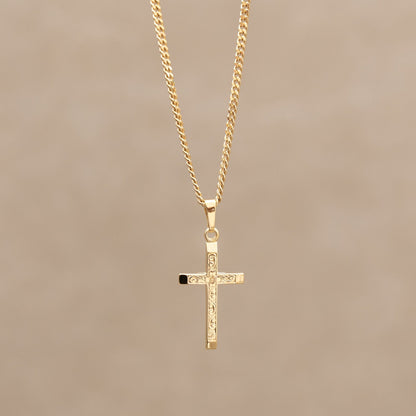 KRUIS KETTING 925 ZILVER 18 KARAAT VERGULD