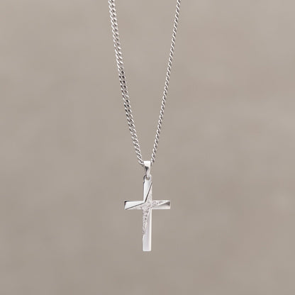 KRUIS KETTING 925 ZILVER GERHODINEERD