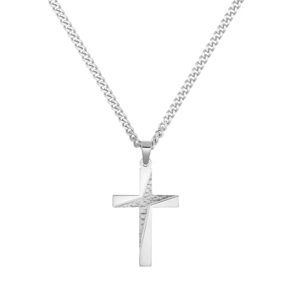 KRUIS KETTING 925 ZILVER GERHODINEERD