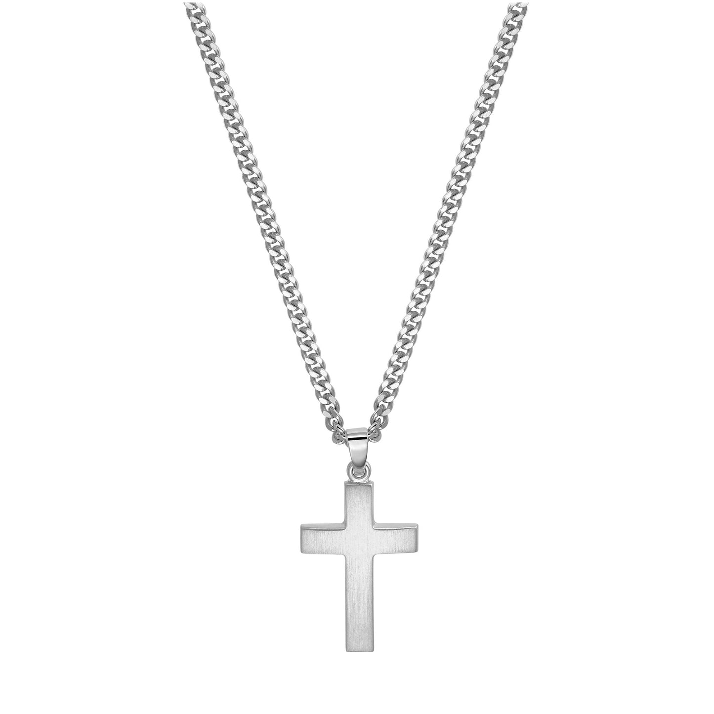 KRUIS KETTING MAT 925 ZILVER GERHODINEERD