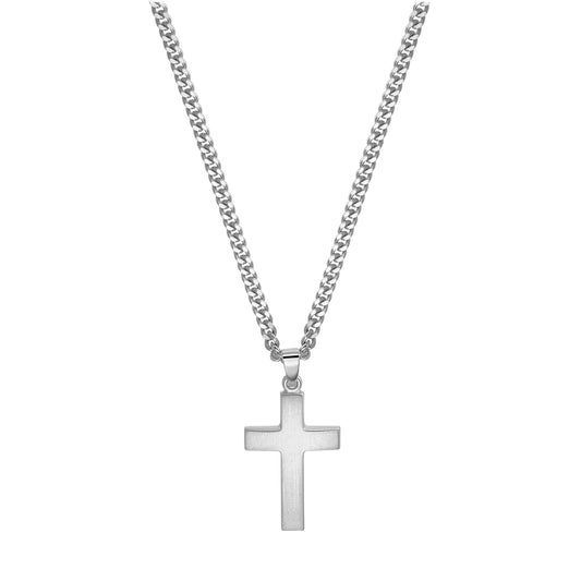 KRUIS KETTING MAT 925 ZILVER GERHODINEERD