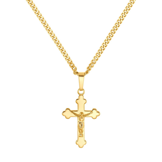 KRUIS KRUISBEELD KETTING 333 GOUD