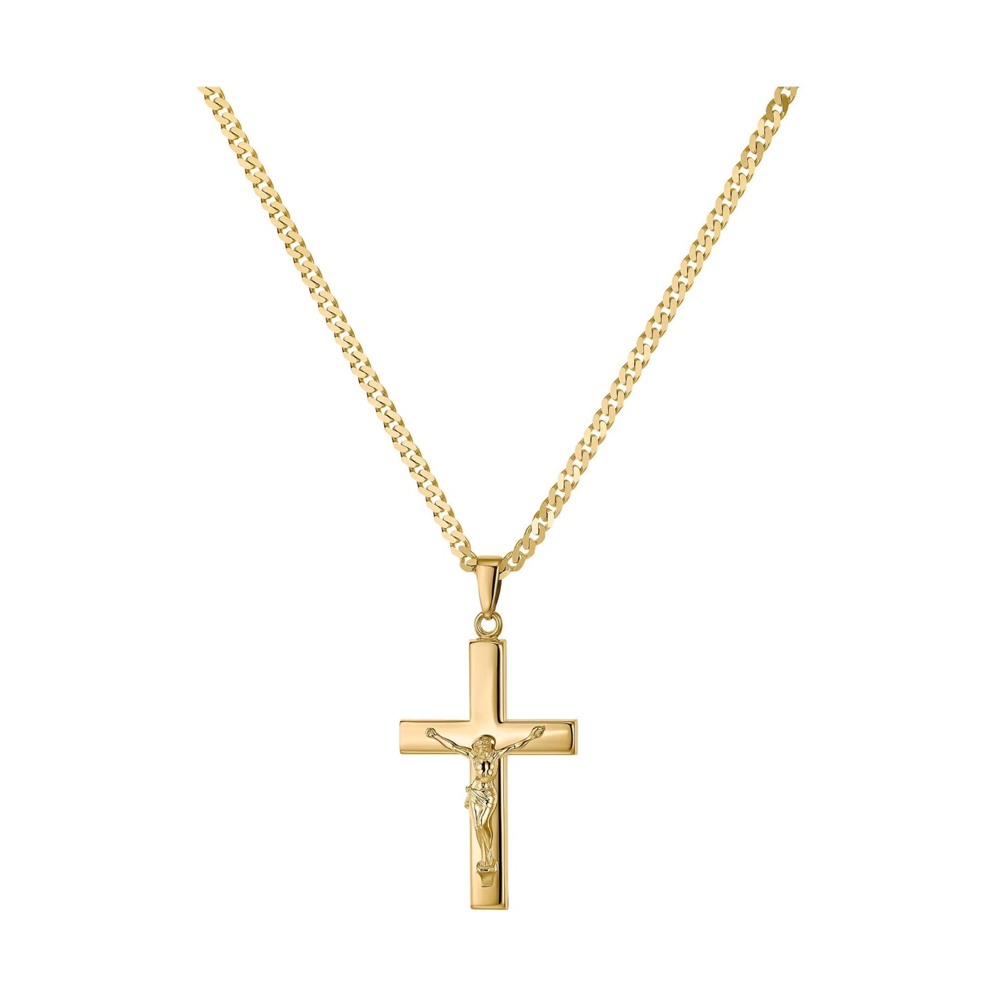KRUIS KRUISBEELD COLLIER 925 ZILVER 18 KARAAT VERGULD