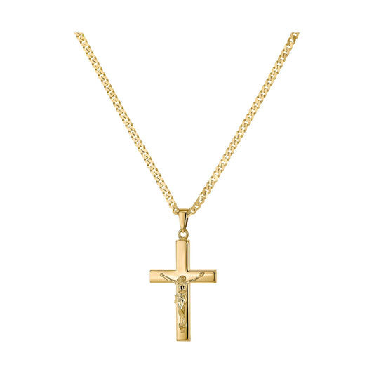 KRUIS KRUISBEELD COLLIER 925 ZILVER 18 KARAAT VERGULD