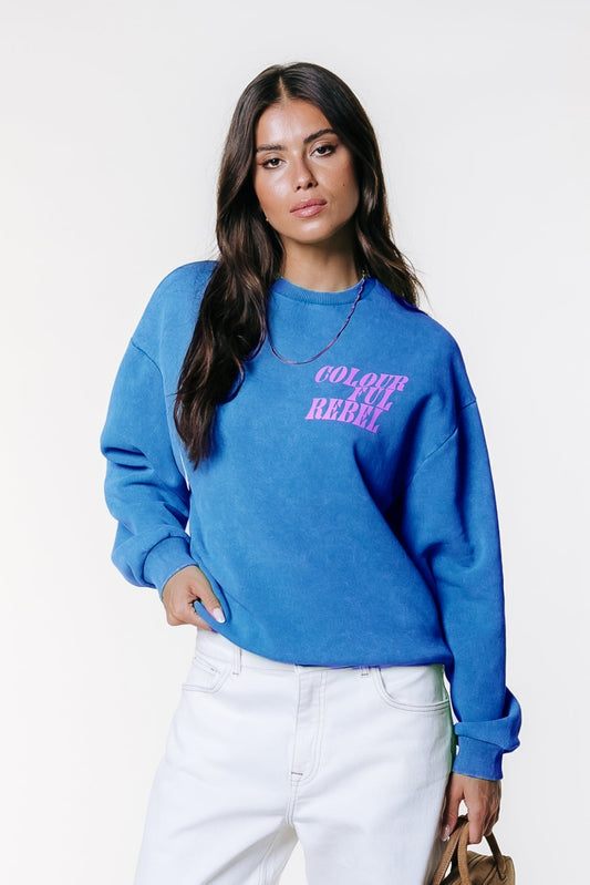 Acid Wash Sweater – Medium Blauw