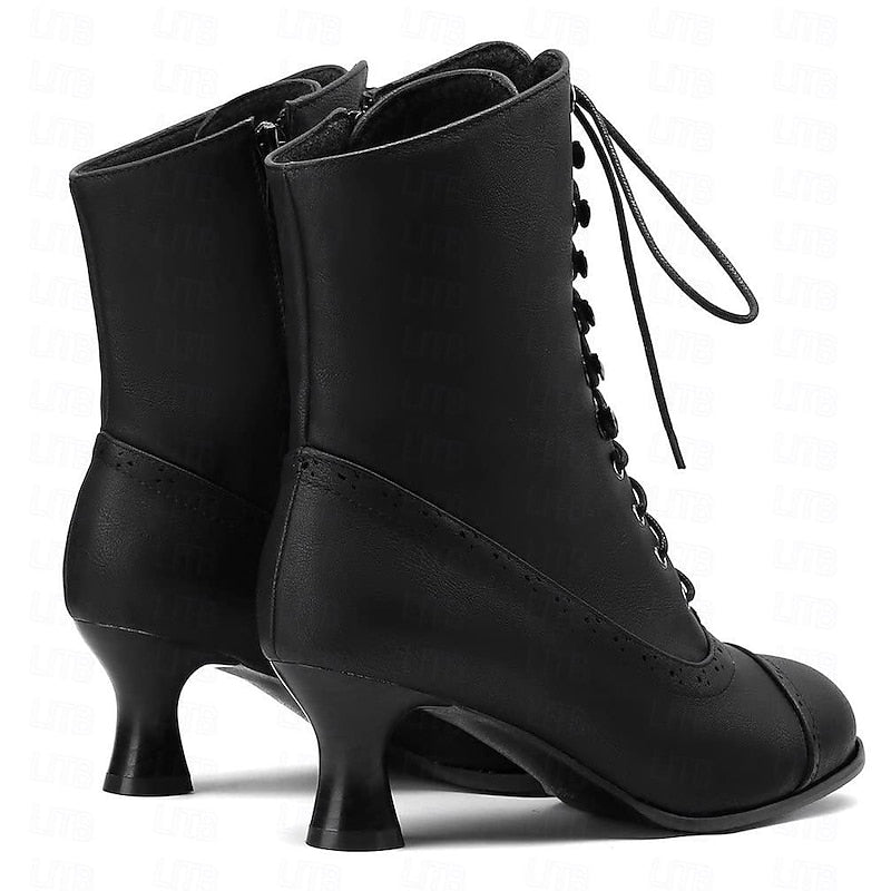 Victoria | Elegante en Comfortabele Halfhoge Laarzen met Veters